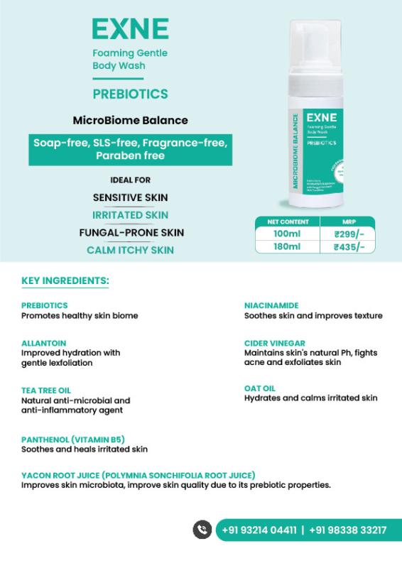 EXNE Foaming Gentle Body Wash ??? Prebiotics