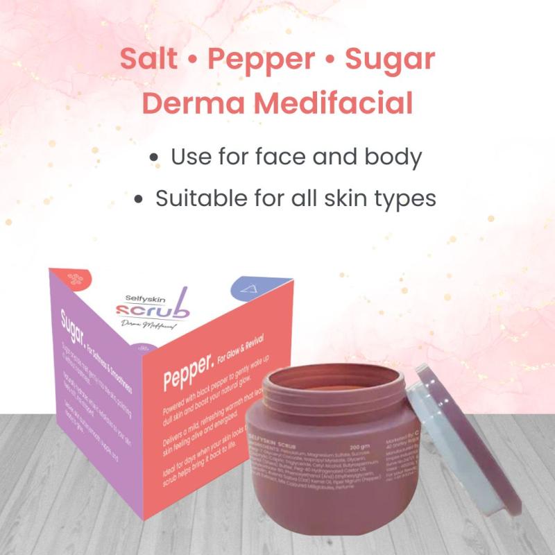 SelfySkin Scrub ??? Derma Medifacial (Salt ??? Pepper ??? Sugar)